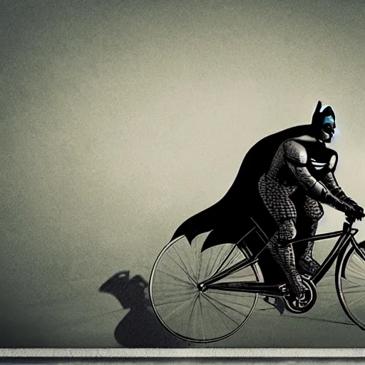 Image similar to batman riding a bike