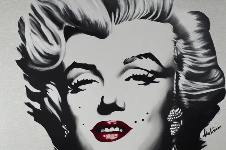 Image similar to Marilyn Monroe. Cinematic. Intricately detailed acrylic painting