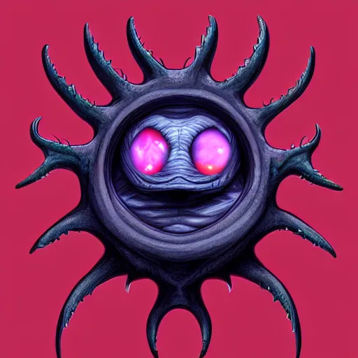 Prompt: of a realistic illustration, digital art of an evil magical beholder creature from d & d