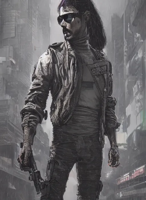 Prompt: cyberpunk military indian ( blade runner 2 0 4 9, dystopian, cyberpunk 2 0 7 7 character design ), advanced warfare, attractive face. portrait by james gurney and laurie greasley and yoji shinkawa, digital art. cinematic composition, hyper realism, realistic proportions, anatomy, dramatic lighting, photorealistic, high detail, 4 k