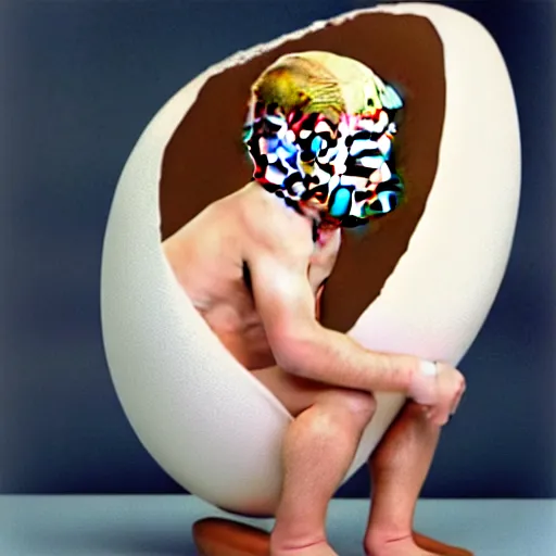 Image similar to Donald Trump in an eggshell photographed by Anne Geddes