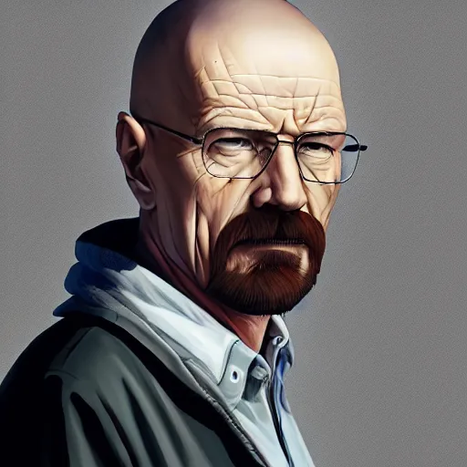 Image similar to Walter White portrait, mattepainting concept pixar maya engine on stylized background splash comics global illumination lighting artstation lois van baarle, ilya kuvshinov, rossdraws