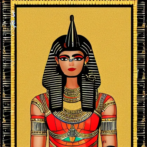 Image similar to photograph of an egyptian woman, gold face chains, chains, egyptian clothing, gold patterns, black clothing, elegant, fancy, rich, character design, costume, egyptian, arabian, dune, desert