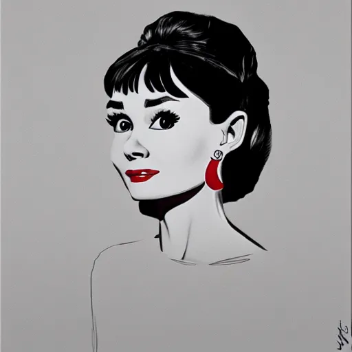 Image similar to audrey hepburn art by salai