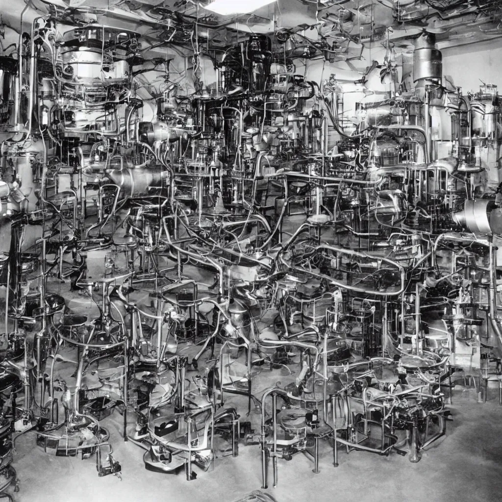 Image similar to interior photo of alien laboratory with strange devices