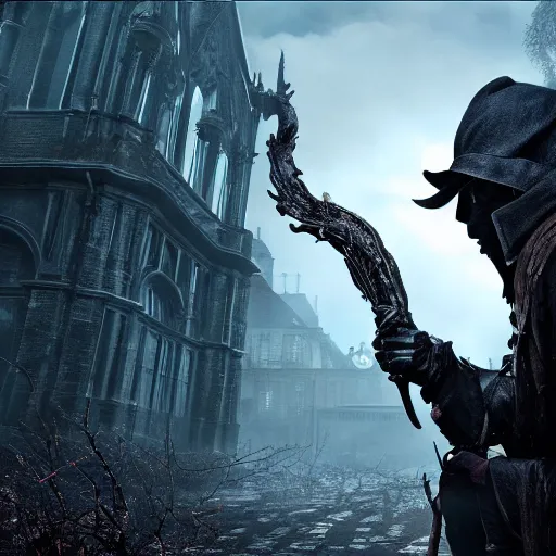 Image similar to glossy promotional image for the upcoming thriller film 'Bloodborne'