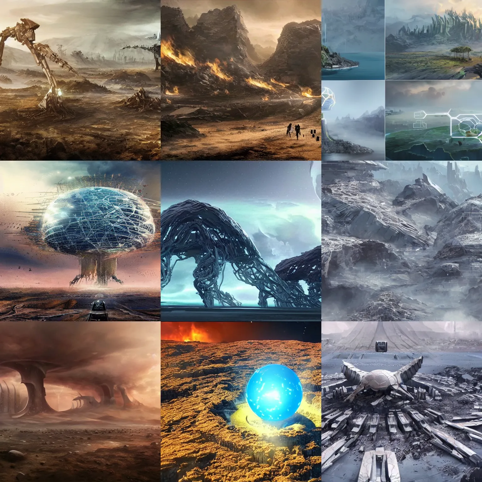 Prompt: Google company developing AI that will destroy all life on the Earth, concept art cinematic