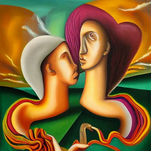 Prompt: surrealism painting of love by mrrevenge