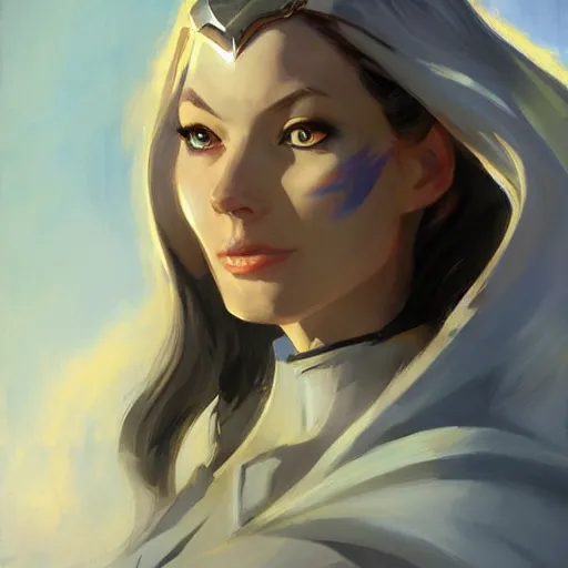 Prompt: greg manchess portrait painting of galadriel as overwatch character, medium shot, asymmetrical, profile picture, organic painting, sunny day, matte painting, bold shapes, hard edges, street art, trending on artstation, by huang guangjian and gil elvgren and sachin teng