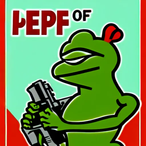 Image similar to battle for pepe propaganda poster