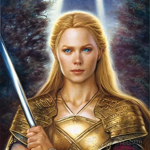 beautiful warrior shieldmaiden Eowyn of Rohan by Mark, Stable Diffusion