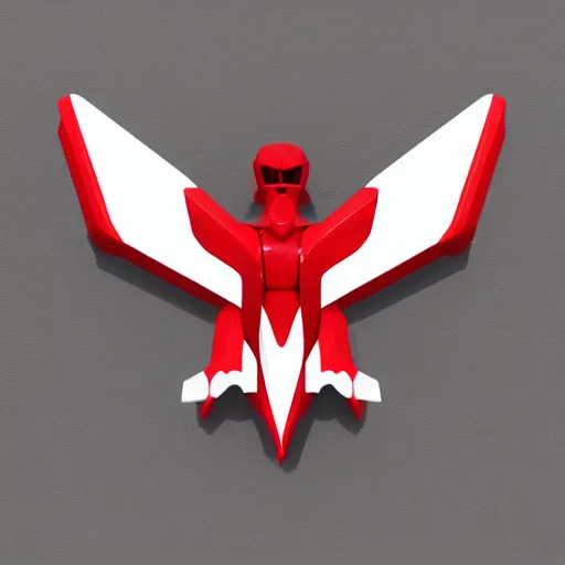 Image similar to 2 dimensional, vector, white eagle icon, red background, 2D, cgsociety, artstation, octane render