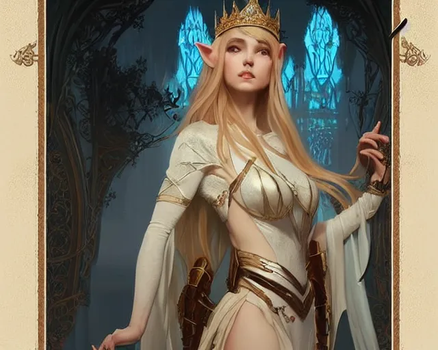 Prompt: Beautiful and elegant elf queen, full of details, matte painting, concept art, smooth, by Jordan Grimmer and alphonse mucha and WLOP，trending on cgsociety and artstation，8kHDR，light effect，-H 1280
