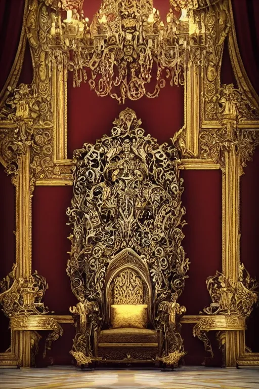 Image similar to a royal throne in the royal palace, Ultra Lux Interiors Look Like When They're Inspired by Games of thrones