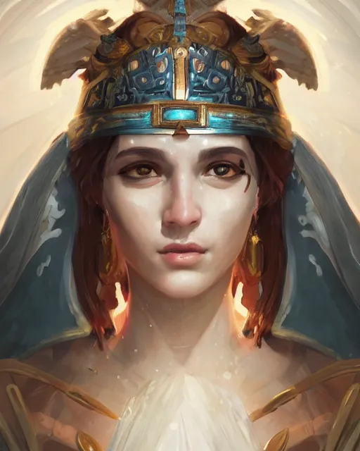 Prompt: a stunning portrait of ruyko matoi as an ancient greek priestess, close up portrait, digital art by ross tran and angel ganev, highly detailed, trending on artstationhq