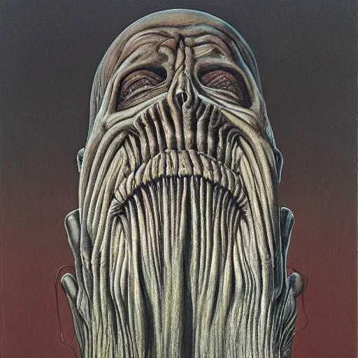 Image similar to scream by zdzisław beksiński, jeffrey smith and h.r. giger, oil on canvas, XF IQ4, f/1.4, ISO 200, 1/160s, 8K, RAW, unedited, symmetrical balance, in-frame