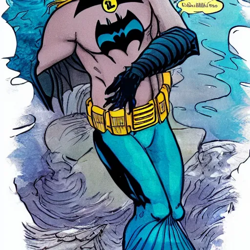 Image similar to batman as a mermaid