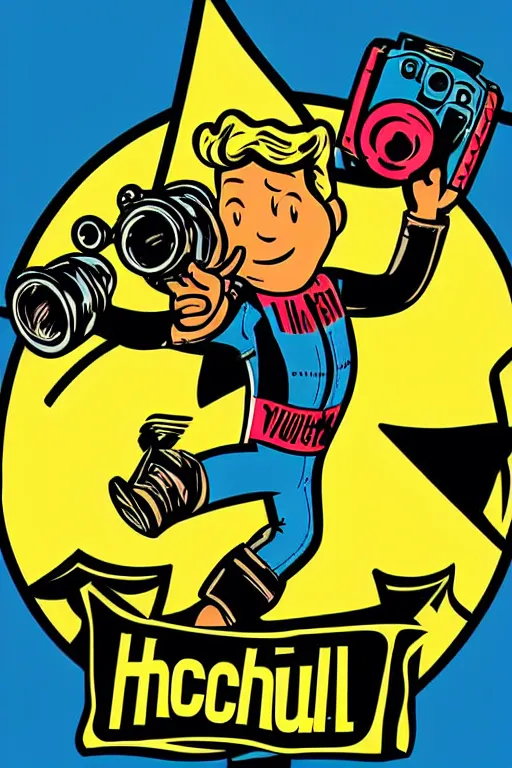 Image similar to fallout 7 6 retro futurist illustration art by butcher billy, sticker, colorful, illustration, highly detailed, simple, smooth and clean vector curves, no jagged lines, vector art, smooth andy warhol style