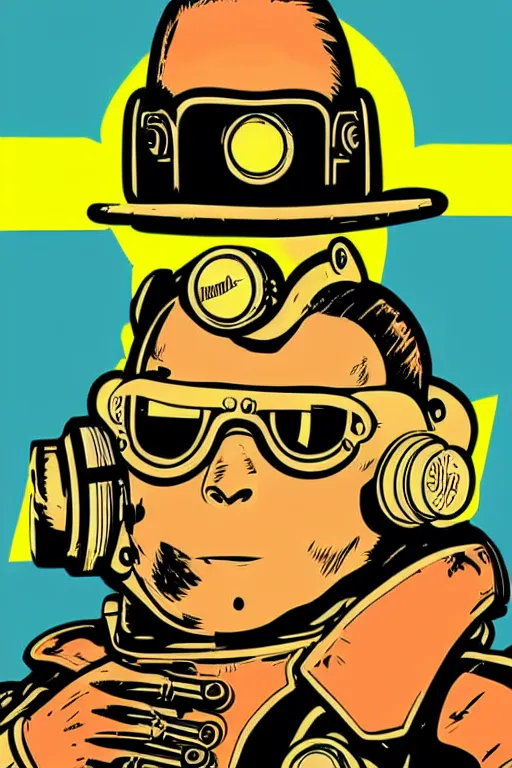 Image similar to fallout 7 6 retro futurist illustration art by butcher billy, sticker, colorful, illustration, highly detailed, simple, smooth and clean vector curves, no jagged lines, vector art, smooth andy warhol style