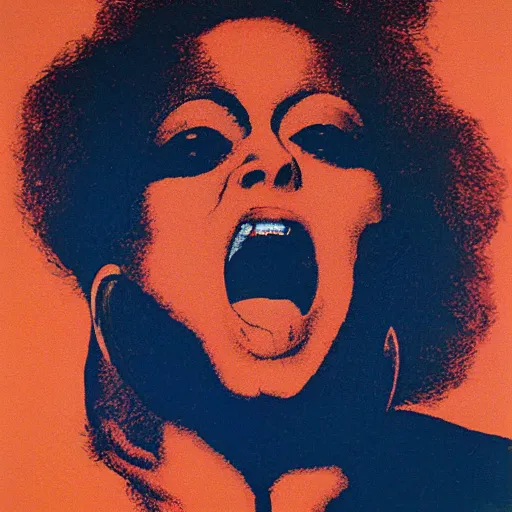 Image similar to individual screaming diana ross silk screen francis bacon