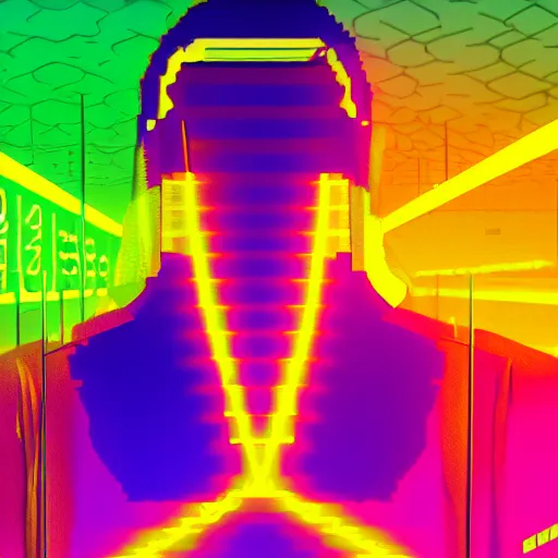 Image similar to vaccine man, portrait, vaporwave, synthwave, neon, vector graphics, cinematic, volumetric lighting, f 8 aperture, cinematic eastman 5 3 8 4 film, photorealistic