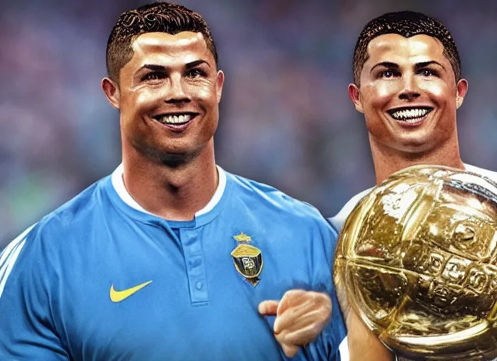 Image similar to realistic photo of ronaldo in the hall of fame 5