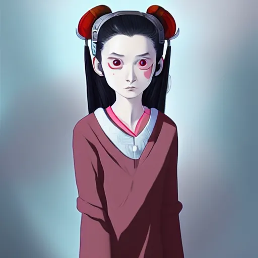 Prompt: Nezuko, very detailed, digital art, concept art, matte, futurism