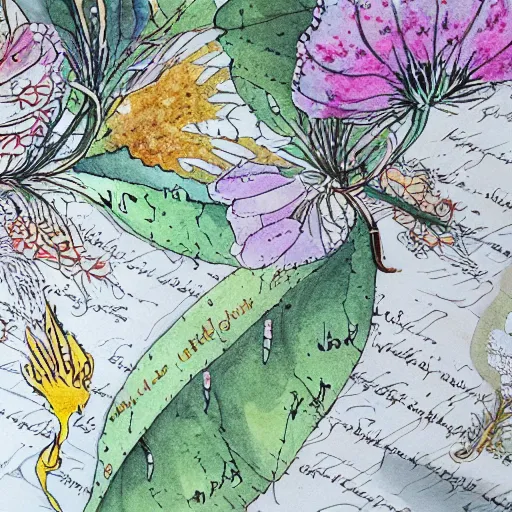 Image similar to a detailed illustration on alcohol ink on parchment