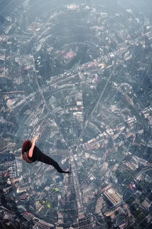 Image similar to hispanic female teen clambing, climber point of view 200m above Paris, at night, downpour, still from Mission Impossible action movie, action scene