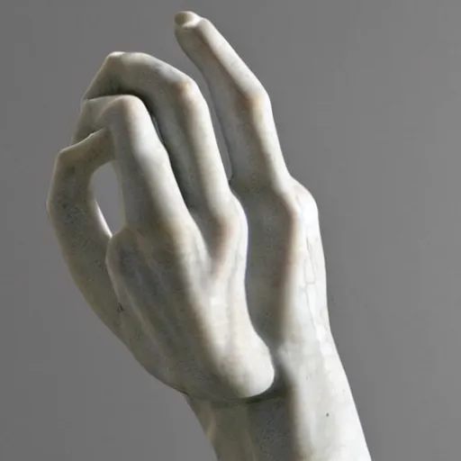 Prompt: marble sculpture of a hand