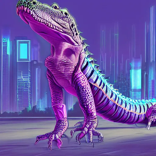 Image similar to cyberpunk purplealligator profile picture