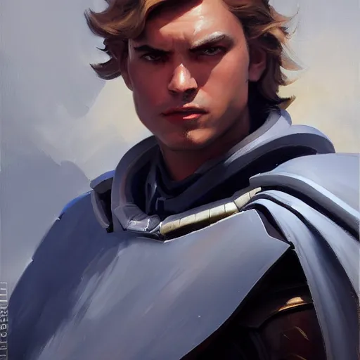 Prompt: greg manchess portrait painting of armored anakin skywalker as overwatch character, medium shot, asymmetrical, profile picture, organic painting, sunny day, matte painting, bold shapes, hard edges, street art, trending on artstation, by huang guangjian and gil elvgren and sachin teng