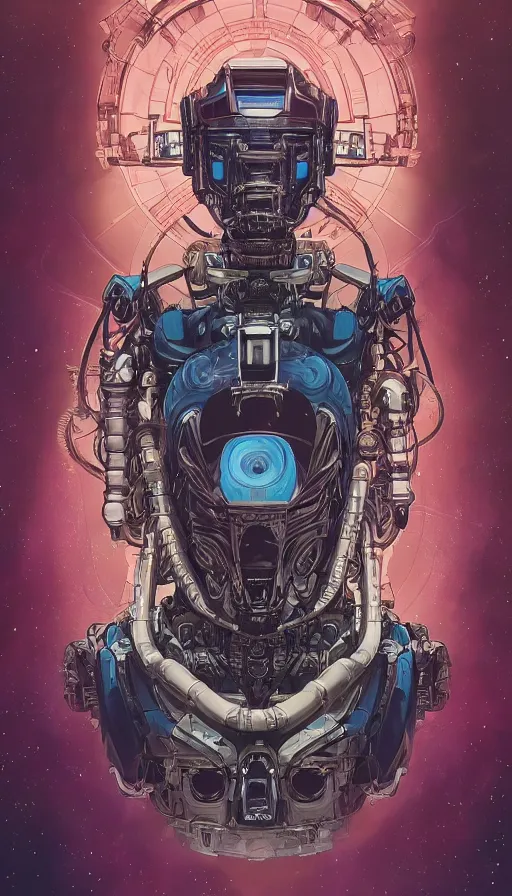 Image similar to high quality high detail biomechanical portrait of diesel punk in an alien world, gundam fullbody, mekka, tristan eaton, victo ngai, artgerm, rhads, ross draws, hyperrealism, intricate detailed, alphonse mucha, 8 k, sci - fi, pastel colors, artstation,