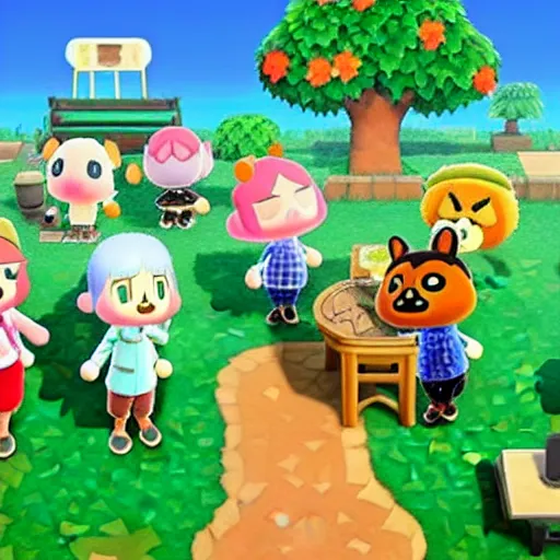 Prompt: animal crossing hell