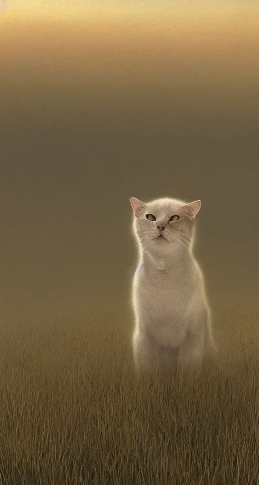 Prompt: a transparent!!! ghostly cat in the steppe, summer field, misty background, from the game pathologic 2, highly detailed, sharp focus, matte painting, by isaac levitan and asher brown durand,