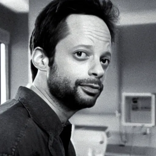 Prompt: film still of Nick Kroll as Dr Seth Brundle in The Fly 1986