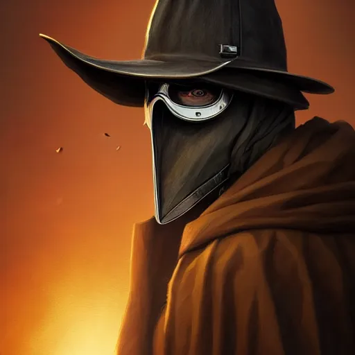 Image similar to portrait of a modern plague doctor,hyperdetailed,hyperrealistic,photorealistic,art by trevor henderson,greg rutkowski,artstation,deviantart,professional lighting,western comic style,sharp lineart,eerie