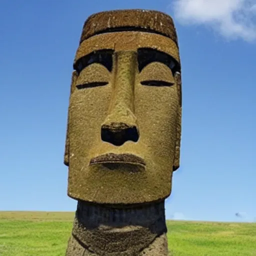 Image similar to easter island head anime girl moai