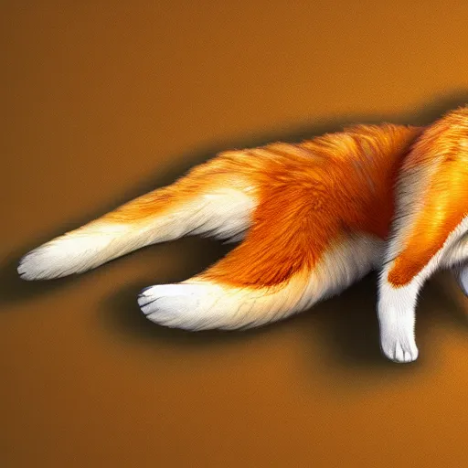 Prompt: underside of a fox paw, fluffy feet, paw pads, anatomically correct vulpine, super realism, 4 k digital art
