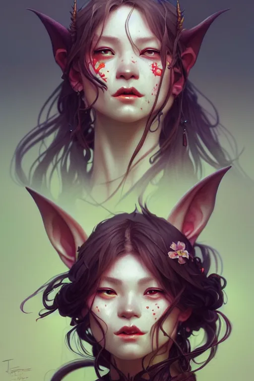 Image similar to beautiful goblin, highly detailed, digital painting, artstation, sharp focus, illustration, art by tan zi and ayanamikodon and alphonse mucha and wlop