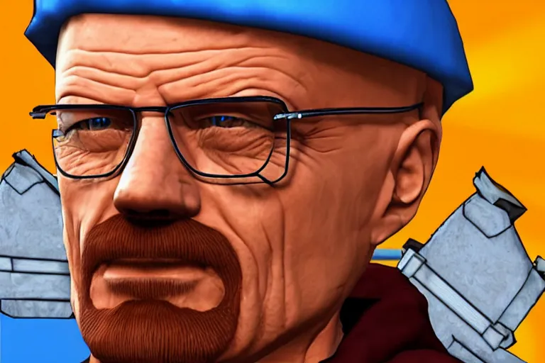 Image similar to Walter White as a character in the video game Friday Night Funkin,