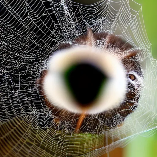 Prompt: a spider with a cat's head, photography