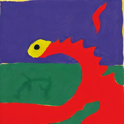 Prompt: dragon by etel adnan