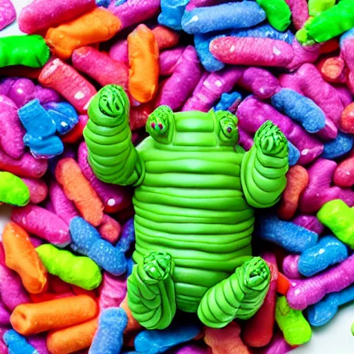 Prompt: tardigrade made of candy