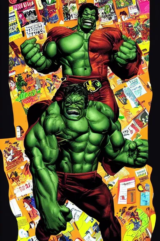 Prompt: eddie murphy as the hulk, full body, vector image, comic books style, very detailed, by jim lee, by todd mcfarlane, by rob liefeld