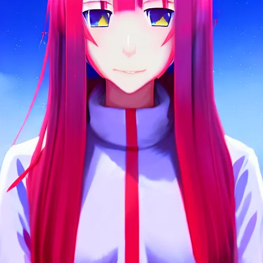 Image similar to zero two, anime, digital painting, artstation, trending on artstation, devian art, 4 k, hd