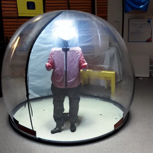 Image similar to a worm that makes people feel sad being transported in an isolator bubble