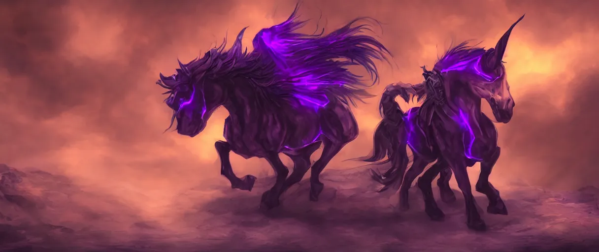 Prompt: a undead mage lord sitting on a purple pony scarab lord dramatic lighting cinematic establishing shot extremely high detail foto realistic cinematic lighting post processed