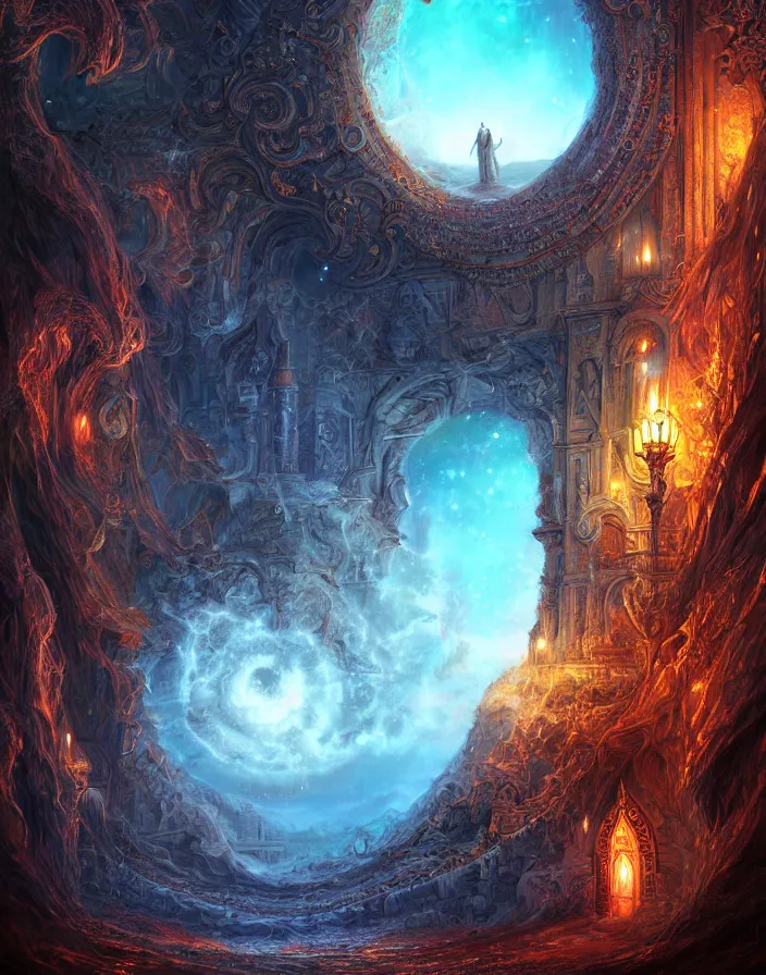 Prompt: the gate to the eternal kingdom of serendipity, fantasy, digital art, hd, detailed.