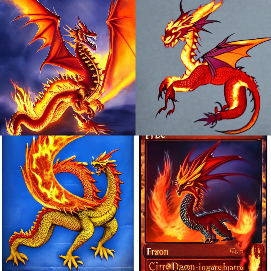 Prompt: fire dragon